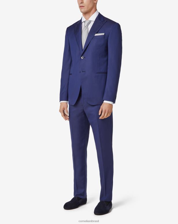2200J10 homens Corneliani terno de sarja de lã s130s azul-marinho roupas
