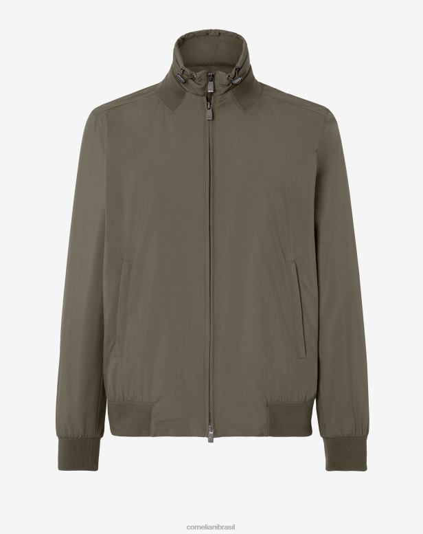 2200J101 homens Corneliani jaqueta bomber acolchoada técnica verde roupas