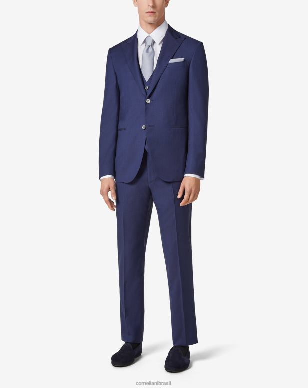 2200J12 homens Corneliani terno de colete de lã s130s azul clássico roupas