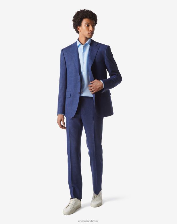 2200J13 homens Corneliani terno de linho e seda de lã chinesa azul roupas