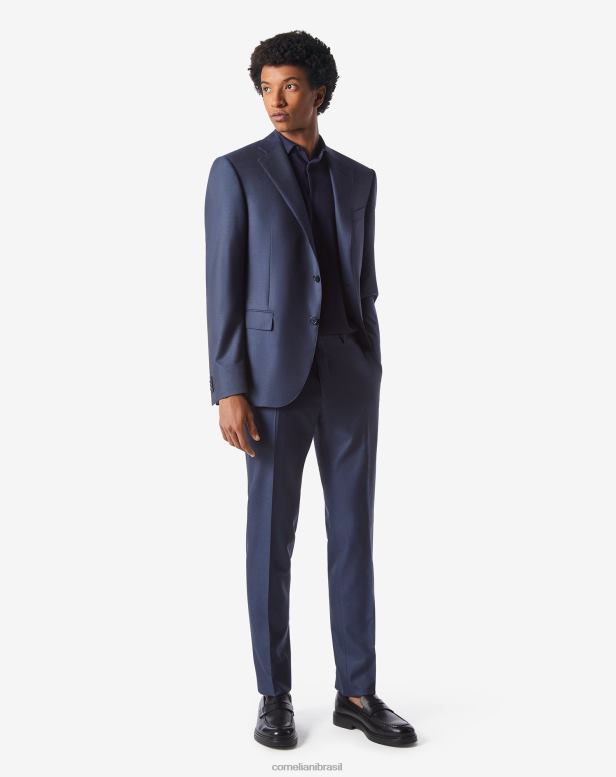2200J14 homens Corneliani terno de sarja de lã s160s azul roupas