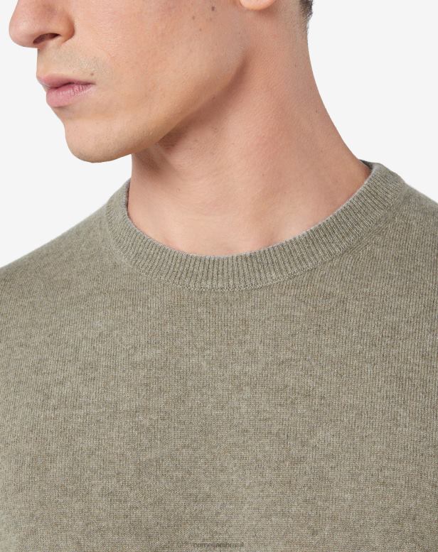 2200J147 homens Corneliani gola redonda de caxemira pura Exército verde roupas