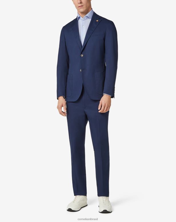 2200J15 homens Corneliani macacão elástico de algodão orgânico azul clássico roupas