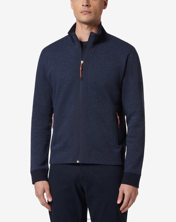 2200J165 homens Corneliani lã reversível em algodão piquê azul roupas