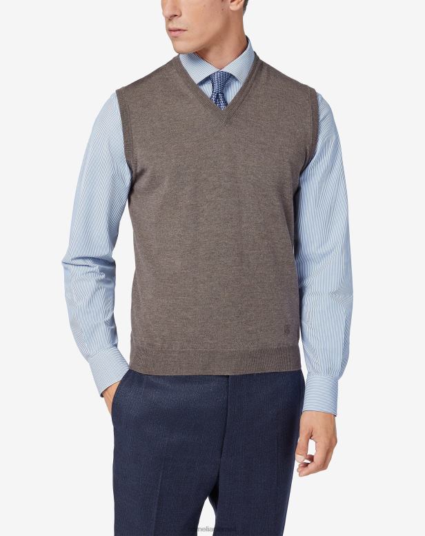 2200J175 homens Corneliani colete de lã merino cinza roupas