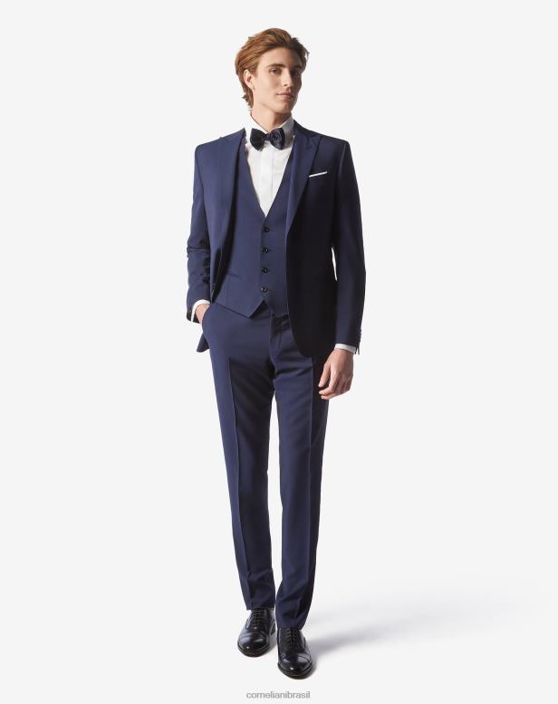 2200J18 homens Corneliani smoking de lã e mohair azul roupas