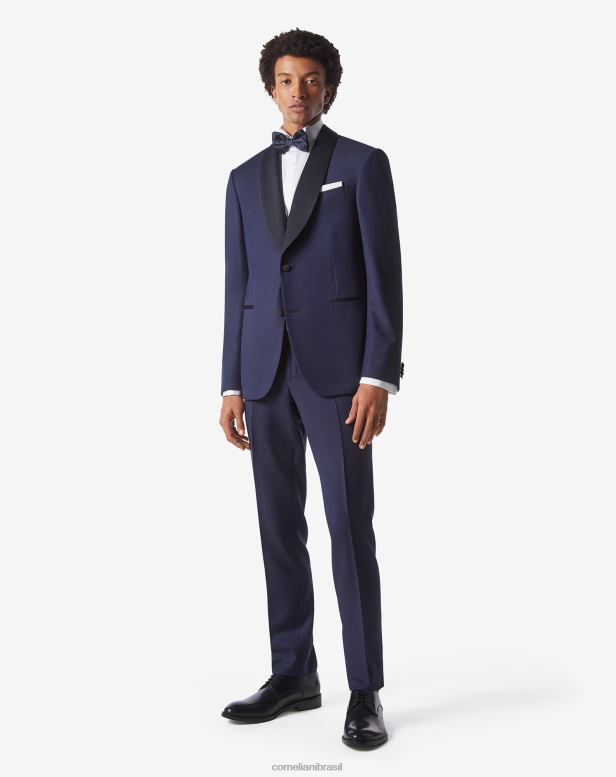 2200J23 homens Corneliani smoking de lã zibelina s120 azul roupas