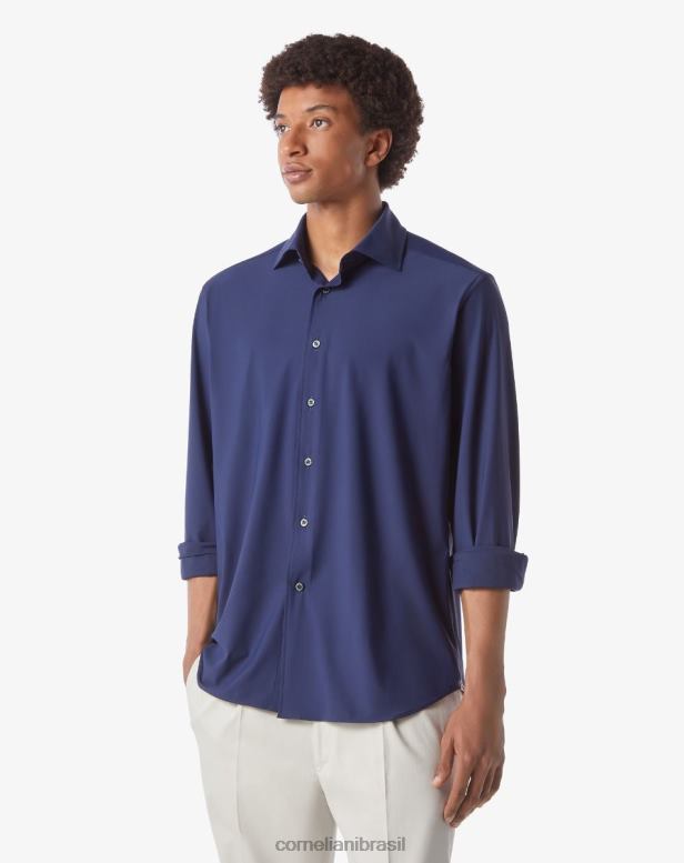 2200J232 homens Corneliani cinatraveltechshirt azul roupas