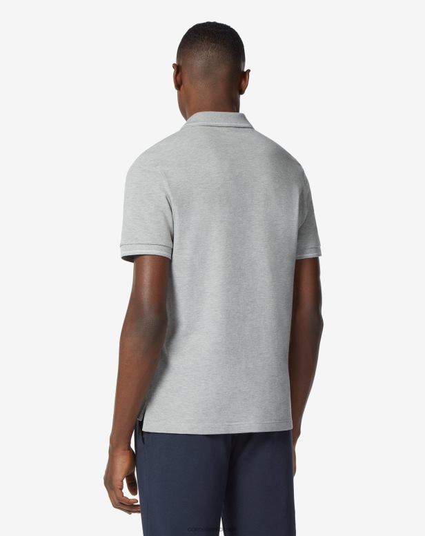 2200J241 homens Corneliani polo com ponta em piquet de algodão antracite roupas