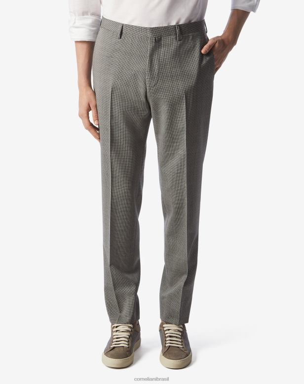 2200J332 homens Corneliani calças de algodão orgânico cinza roupas