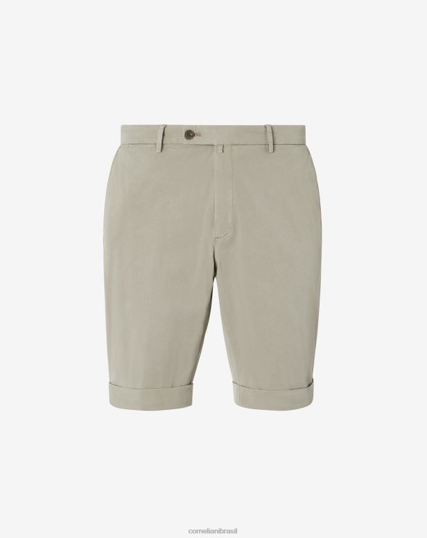 2200J340 homens Corneliani shorts de algodão elástico verde roupas