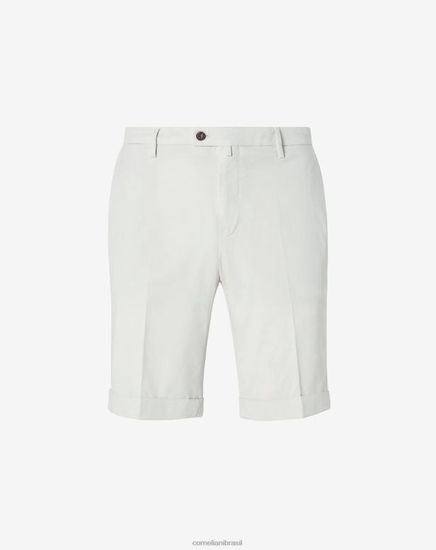 2200J341 homens Corneliani shorts de algodão elástico branco roupas