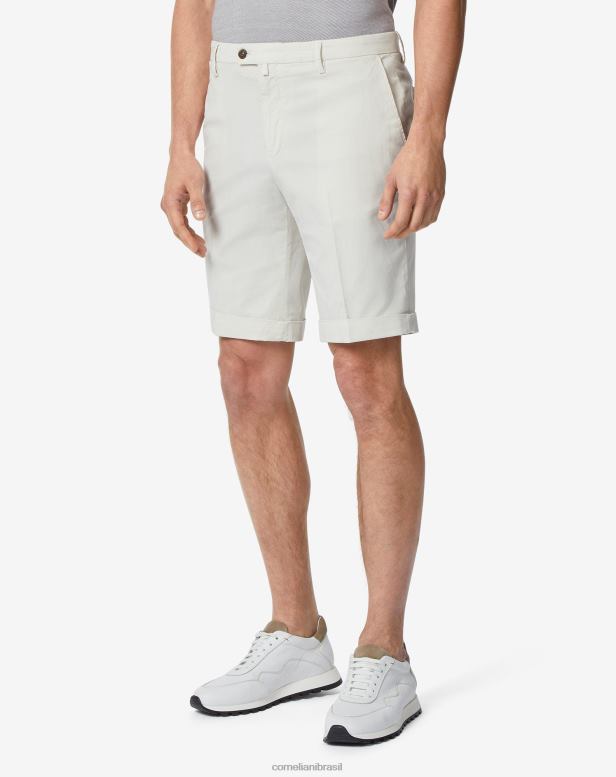 2200J341 homens Corneliani shorts de algodão elástico branco roupas