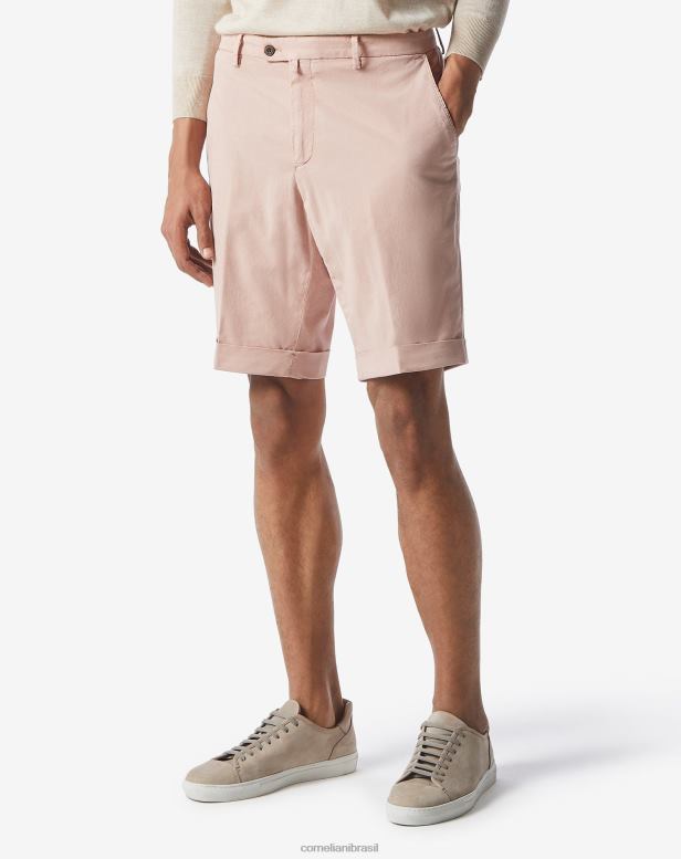 2200J342 homens Corneliani shorts de algodão elástico laranja claro roupas