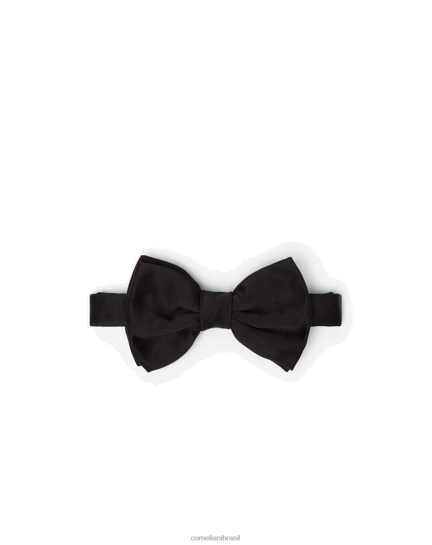 2200J35 homens Corneliani gravata borboleta de seda preto acessórios