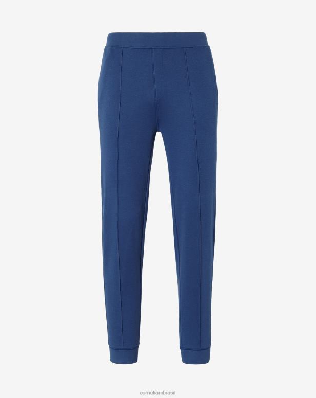 2200J359 homens Corneliani calças leves de lã azul claro roupas