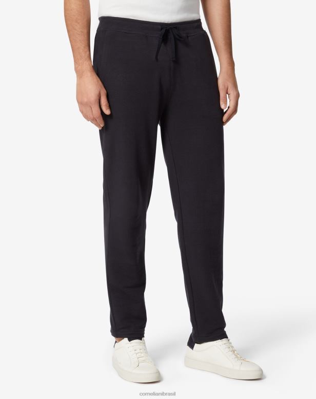 2200J360 homens Corneliani calça circular de lã azul roupas