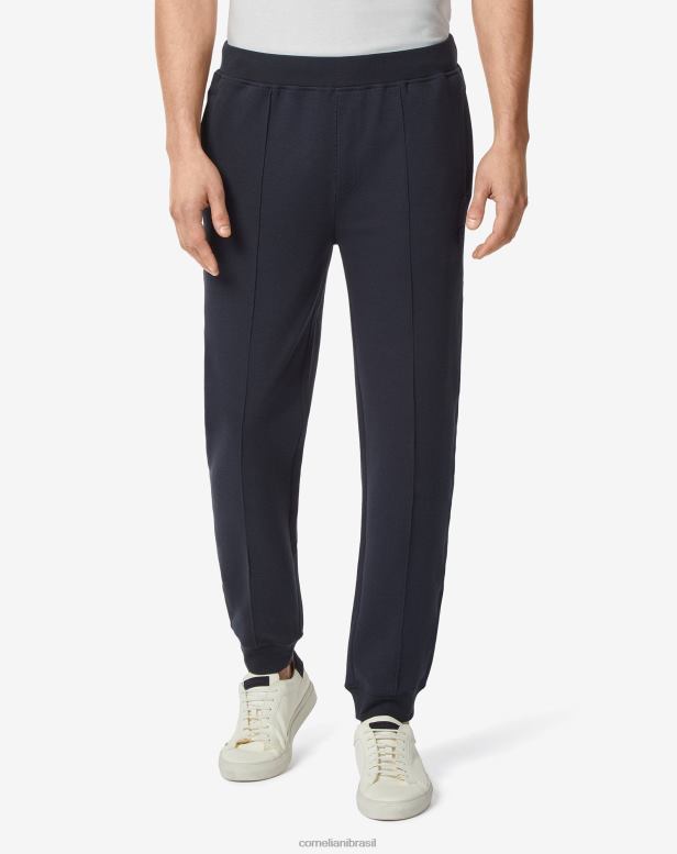 2200J365 homens Corneliani jogger de algodão com cordão azul-marinho roupas