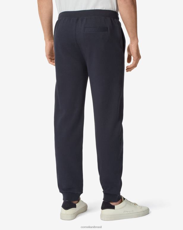 2200J365 homens Corneliani jogger de algodão com cordão azul-marinho roupas