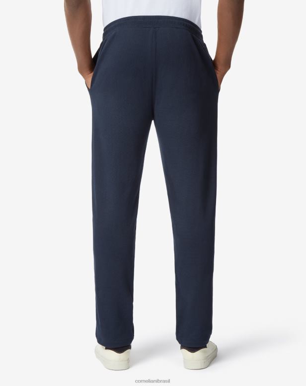 2200J366 homens Corneliani jogger de algodão com cordão azul-marinho roupas