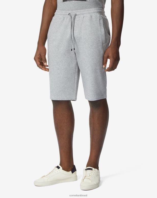 2200J369 homens Corneliani short de algodão com cordão antracite roupas