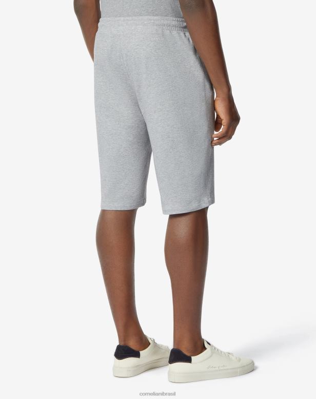 2200J369 homens Corneliani short de algodão com cordão antracite roupas