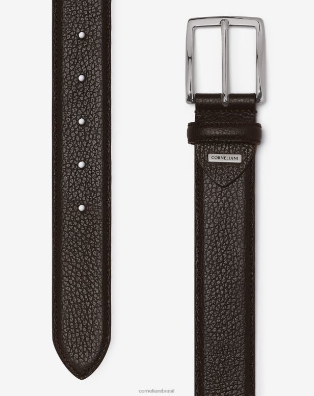 2200J376 homens Corneliani cinto de couro com estampa de camurça marrom acessórios