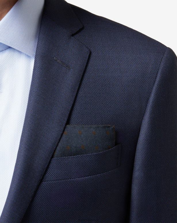 2200J38 homens Corneliani lenço de bolso estampado em seda e lã azul acessórios