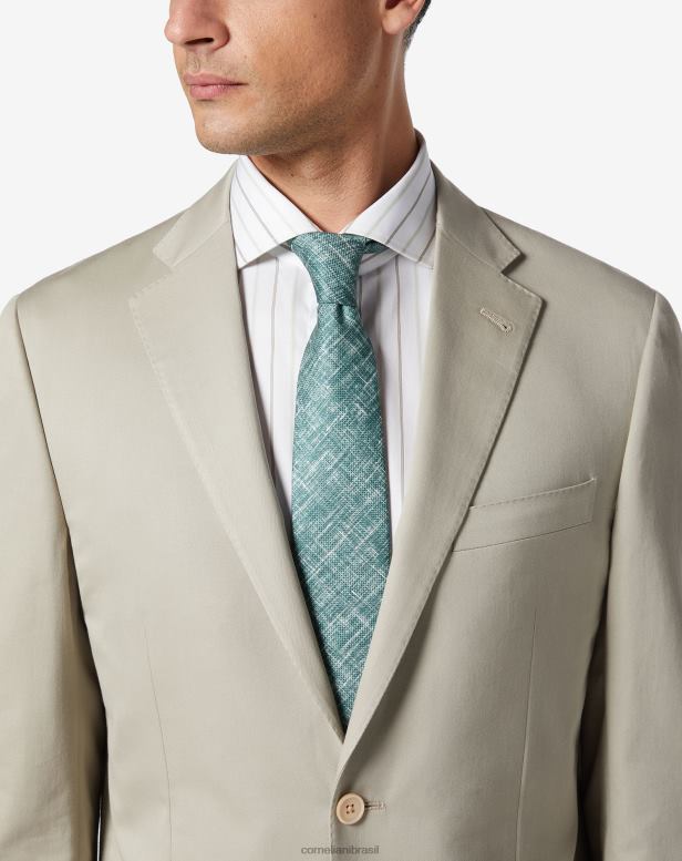 2200J388 homens Corneliani gravata de sarja de seda estampada verde acessórios