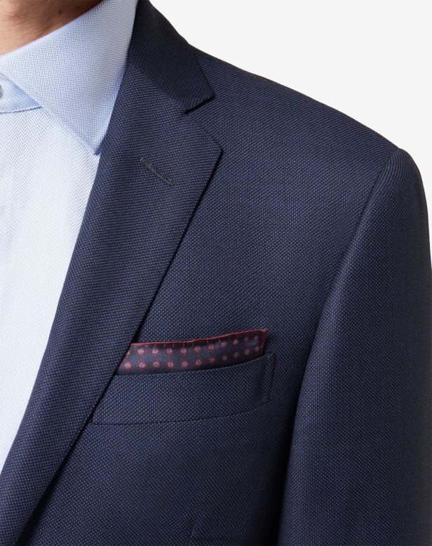 2200J397 homens Corneliani lenço de bolso de seda com estampa dupla azul acessórios