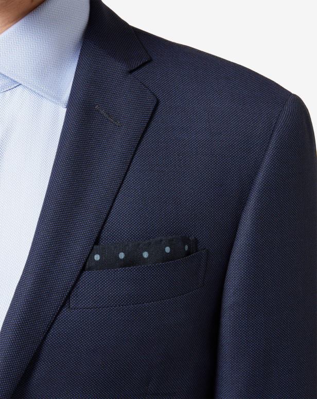 2200J399 homens Corneliani lenço de bolso estampado em seda e lã azul acessórios