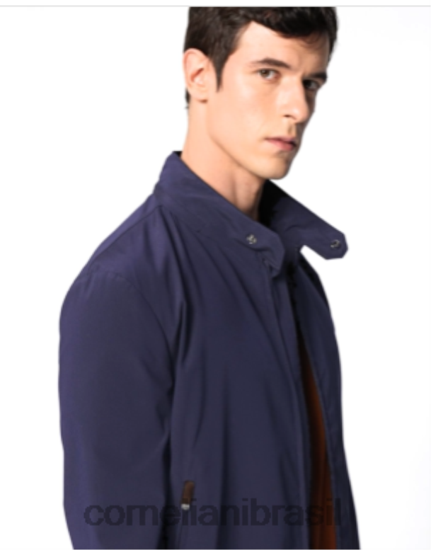 2200J402 homens Corneliani tênis de sola de látex de pele de veado azul-marinho sapato