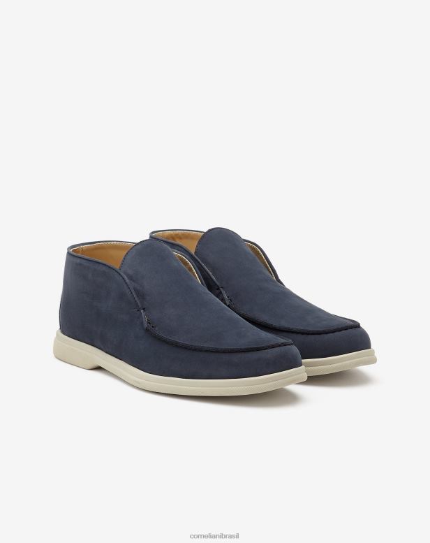 2200J406 homens Corneliani deslizamento nobuck azul-marinho sapato