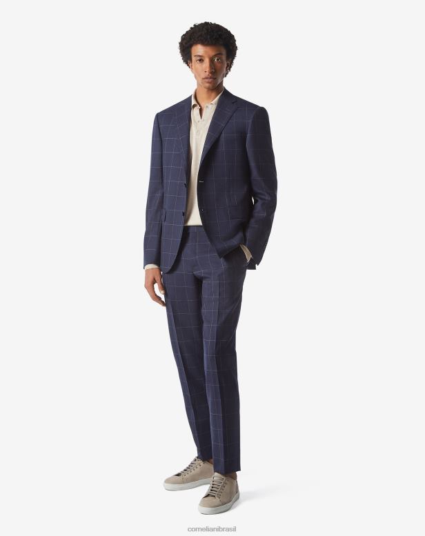 2200J6 homens Corneliani terno de lã tropical azul escuro roupas