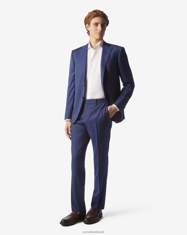 2200J7 homens Corneliani terno stretch de sarja de lã azul roupas