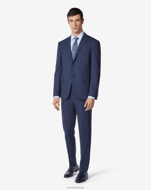 2200J8 homens Corneliani terno de lã azul roupas