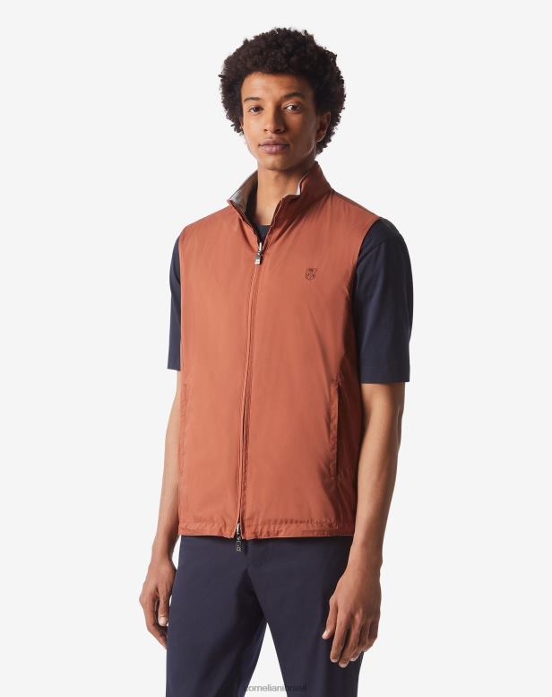 2200J85 homens Corneliani colete hidrorrepelente reversível laranja roupas