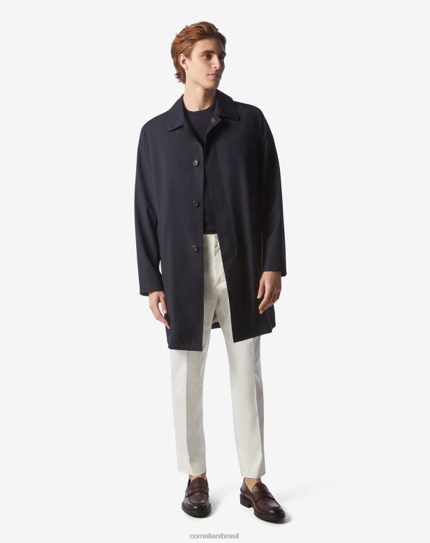 2200J88 homens Corneliani vala de sarja técnica azul-marinho roupas