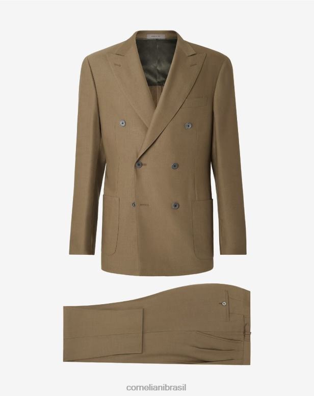 2200J9 homens Corneliani fato de linho e lã stretch natural verde roupas