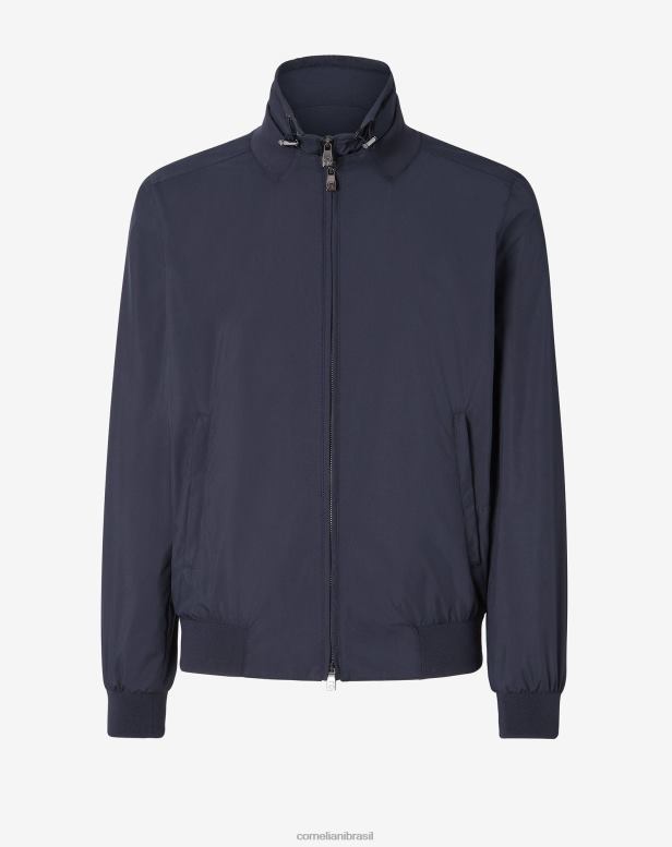 2200J94 homens Corneliani jaqueta bomber técnica acolchoada azul-marinho roupas