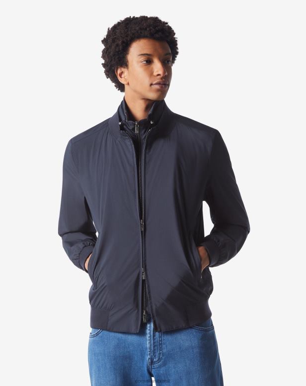 2200J94 homens Corneliani jaqueta bomber técnica acolchoada azul-marinho roupas