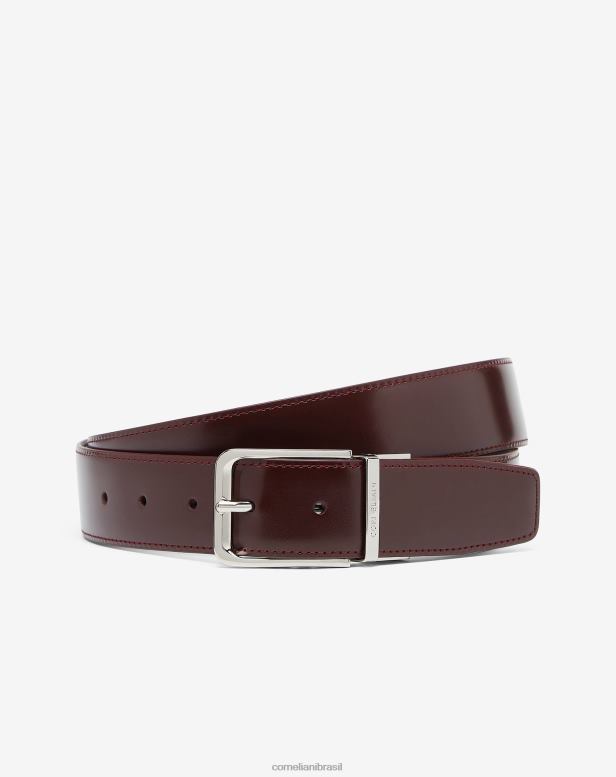 2200J382 homens Corneliani cinto de couro com estampa de alce azul-marinho acessórios