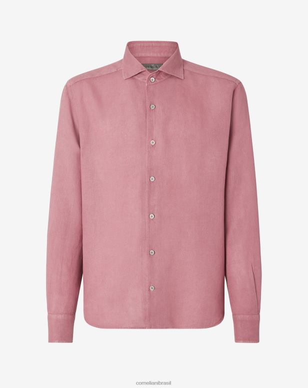2200J200 homens Corneliani camisa de linho puro Bordéus roupas