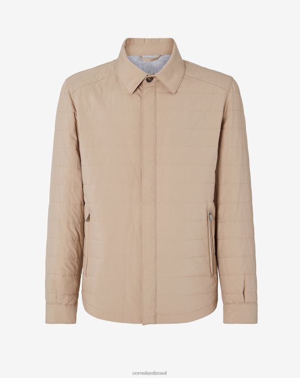 2200J80 homens Corneliani jaqueta acolchoada hidrorrepelente bege roupas