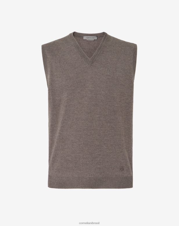 2200J175 homens Corneliani colete de lã merino cinza roupas