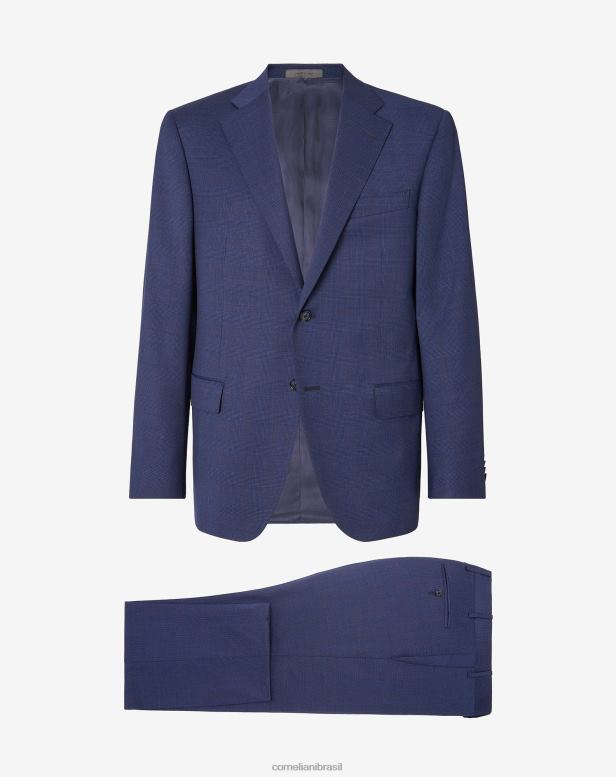 2200J7 homens Corneliani terno stretch de sarja de lã azul roupas