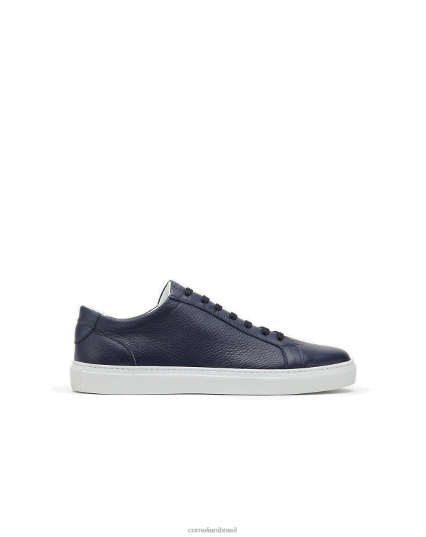 2200J402 homens Corneliani tênis de sola de látex de pele de veado azul-marinho sapato